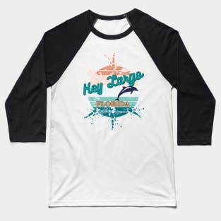 Key Largo Florida Exploding Retro Vintage Sunset Baseball T-Shirt